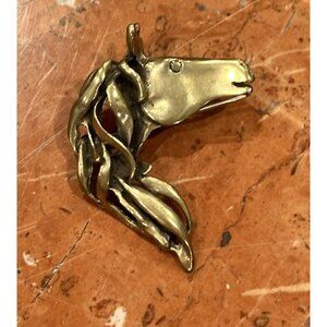 SILPADA HORSE HEAD DERBY RACES 925 STERLING SILVER GOLD PENDANT BROOCH PIN EUC